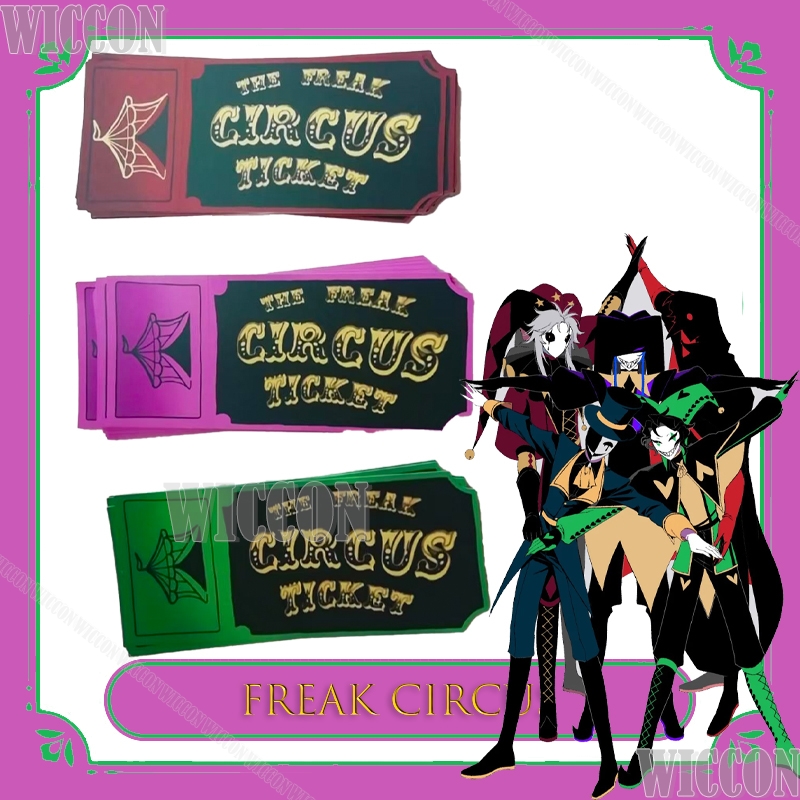 Anime Merchandise For Women - Freak Circus Ticket Card Red Green